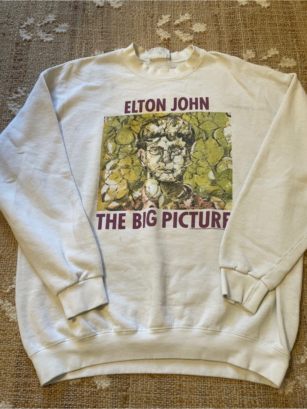 Vintage Lee brand sweatshirt XL Elton John's "The Big Picture" tour